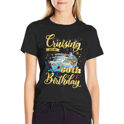 60th Birthday Cruise Vacation 60 Year Old Birthday Cruising  Vintage-inspired T-Shirt