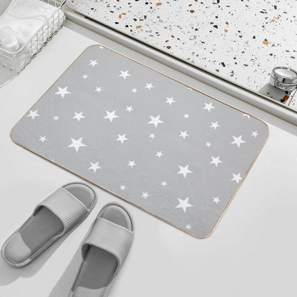Stars on Grey  Rapid-Drying Bath Mat