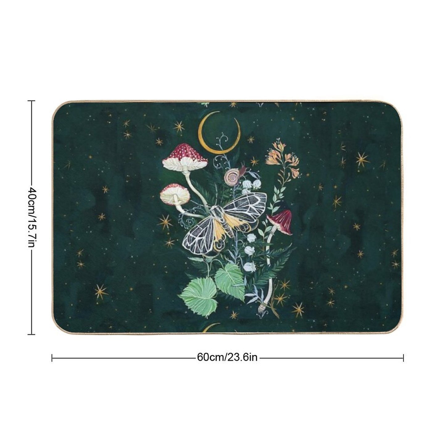 Mushroom Night Moth  Absorbent Bath Mat