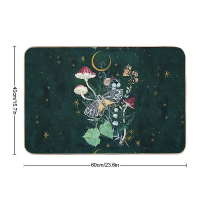 Mushroom Night Moth  Absorbent Bath Mat