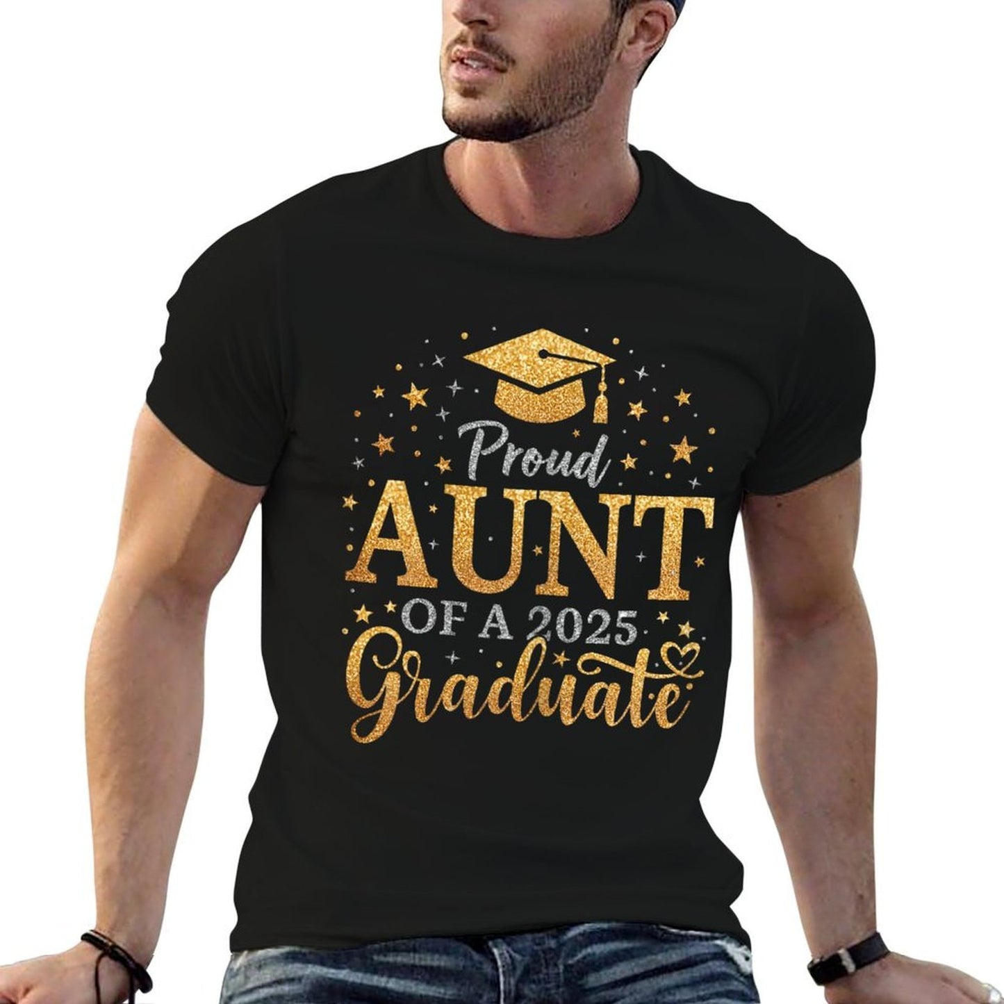 Funny Senior Proud Aunt of A Class of 2025 Graduate  Slim-fit Cut T-Shirt