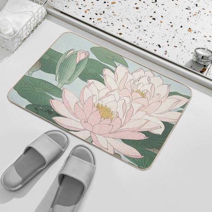 Ohara Koson And Water Lilly Vintage Japanese Ilustration  Non-Slip Bath Mat