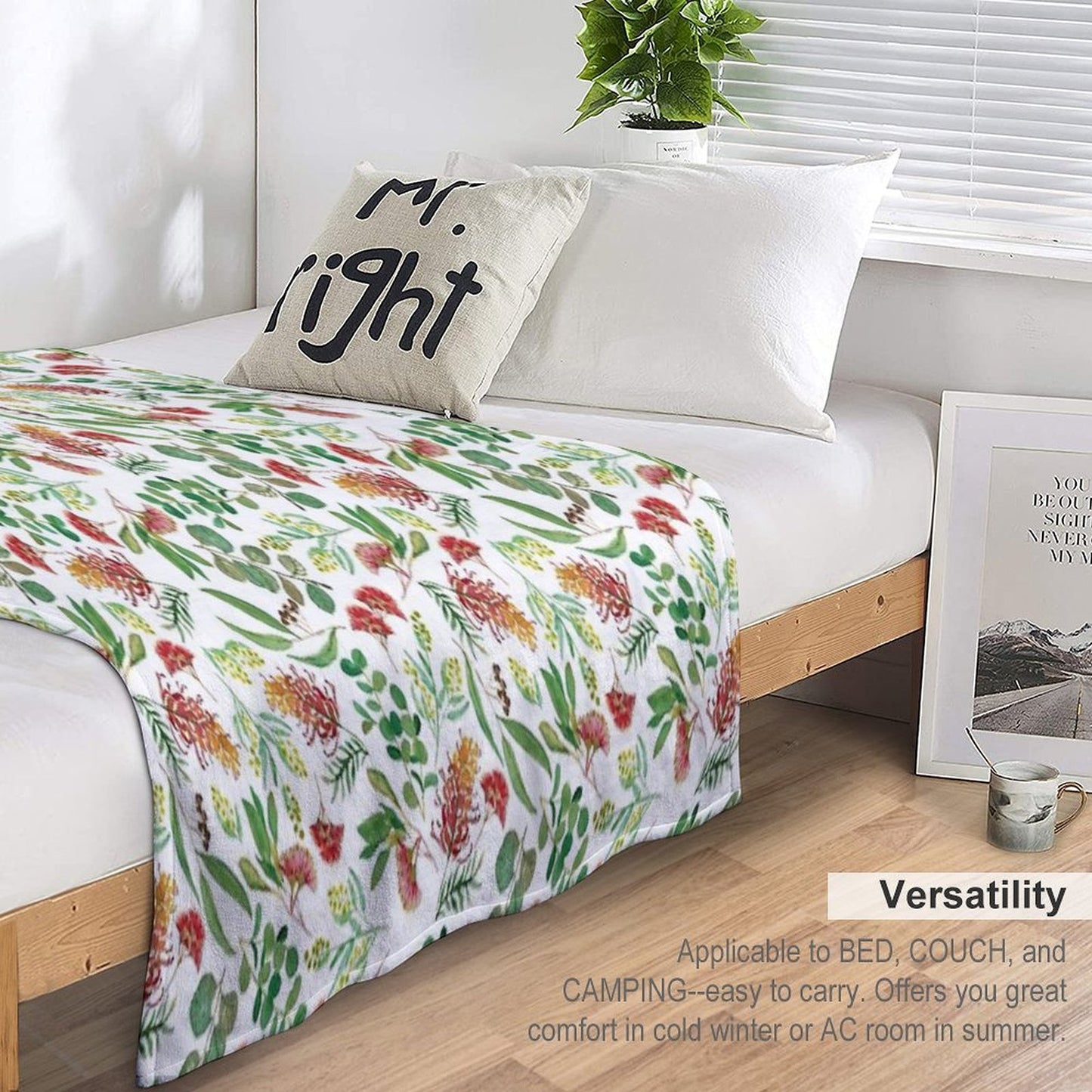 Australian Botanical Eco-conscious Throw Blanket