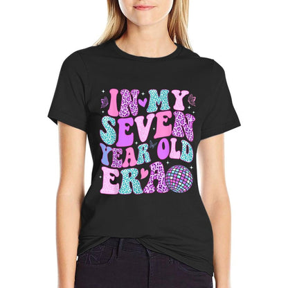 In My Seven Year Old Era Girl Boy 7th Birthday 7 Year Old Comfortable T-Shirt