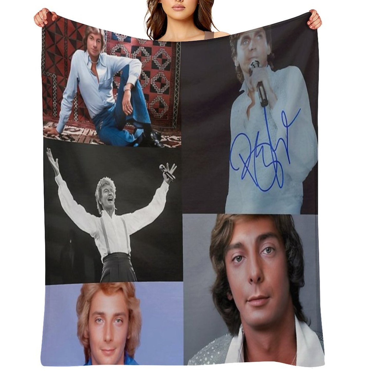 Barry Manilow Signed Compact Throw Blanket