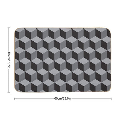Geometric B.w_05.cubes  Multi-Purpose Bath Mat