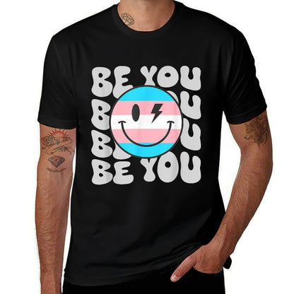 Be You Groovy Smile Face Hippie LGBTQ Transgender Trans  Classic T-Shirt
