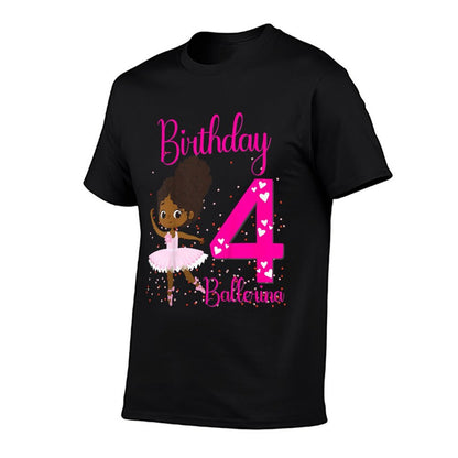 Kids Black Ballerina 4th Birthday Party Theme 4 Years Old Ballet  Classic T-Shirt