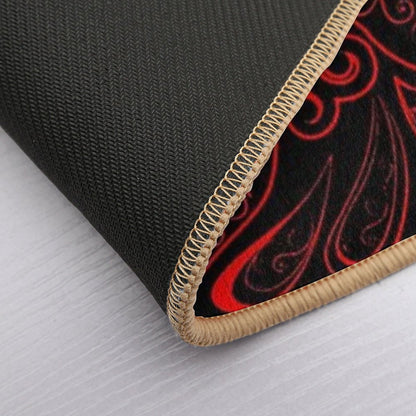 Color Red And Black RED BLACK PATTERN  Absorbent Bath Mat
