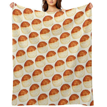 Biscuit Pattern - White Lightweight Throw Blanket