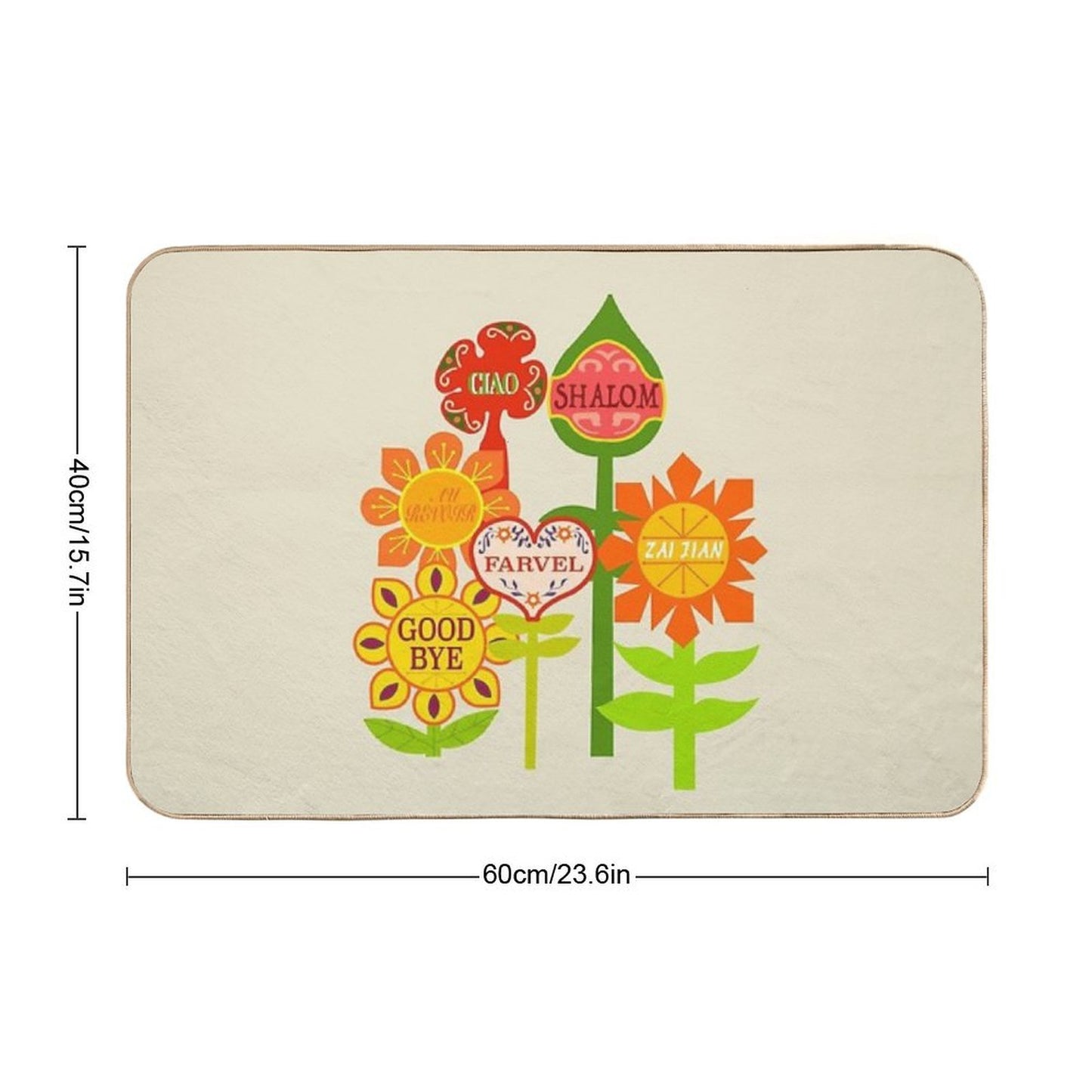 It's A Small World Goodbye Room Flowers  Rapid-Drying Bath Mat