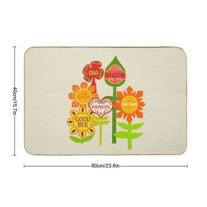 It's A Small World Goodbye Room Flowers  Rapid-Drying Bath Mat