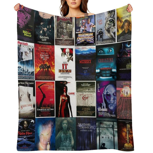 Stephen King Movie Posters Collection Eco-conscious Throw Blanket