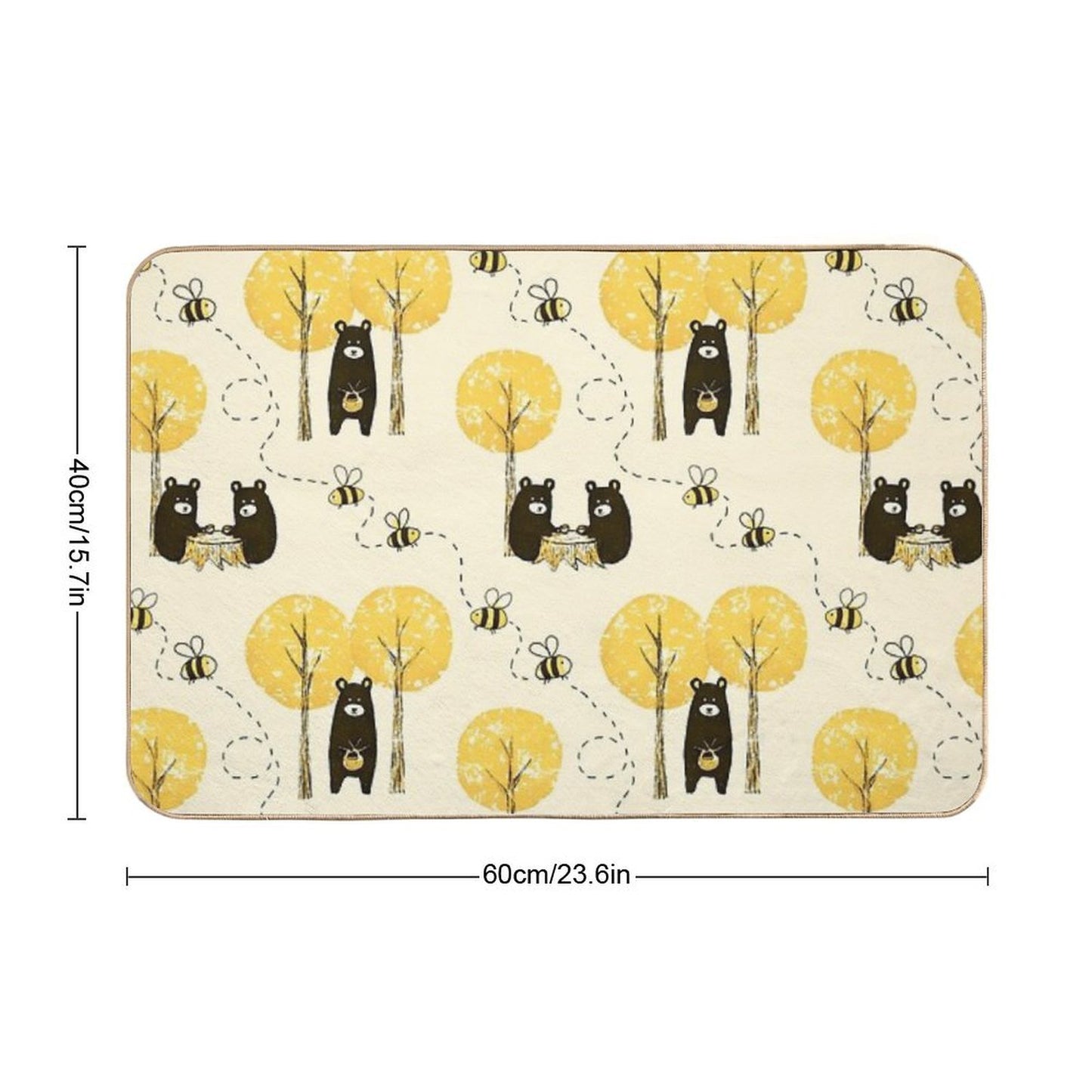 Bear Necessities Pattern Durable Bath Mat
