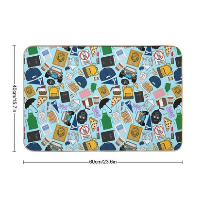 Ultimate Fan Pattern Icons All Over Print Blue Pack  Anti-Trip Bath Mat