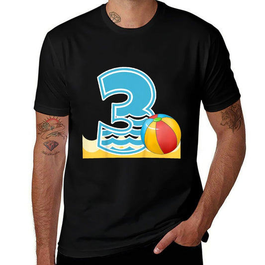 Kids Beach Ball 3rd Birthday Pool Party 3 Year Old Beach Ball  Classic T-Shirt