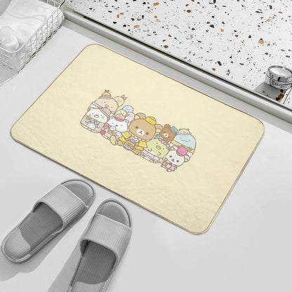 Rilakkuma And Sumikko Gurashi Inspired Graphic  Slip-Resistant Bath Mat