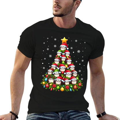 Ugly Christmas Sweater Day Funny Hedgehog Christmas Tree  Heathered Texture T-Shirt