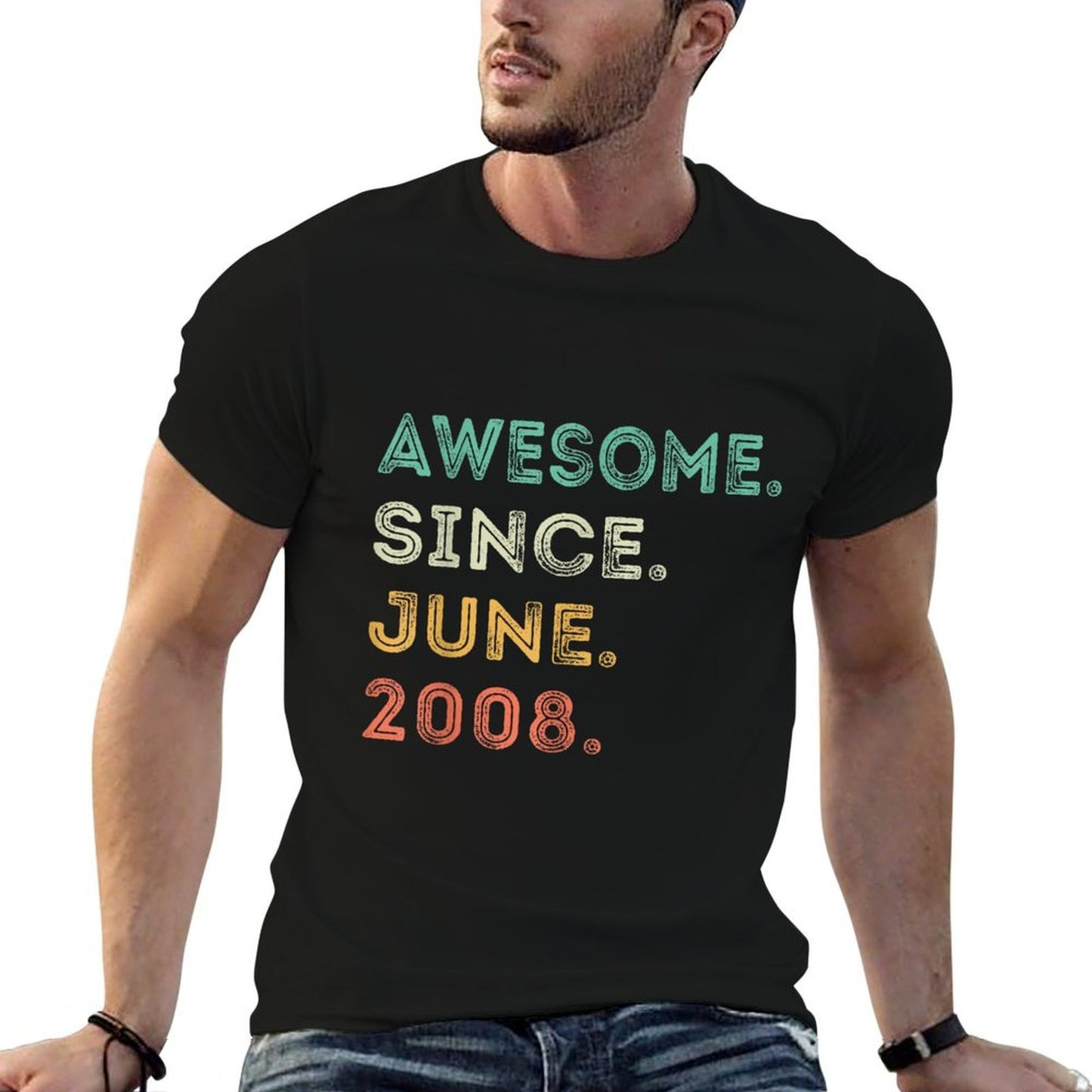17 Years Old Awesome Since June 2008 17th Birthday  Affordable Price T-Shirt