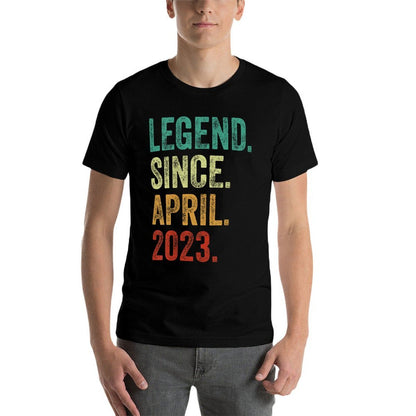 Kids 2 Years Old Legend Since April 2023 2nd Birthday  Slim-fit Cut T-Shirt