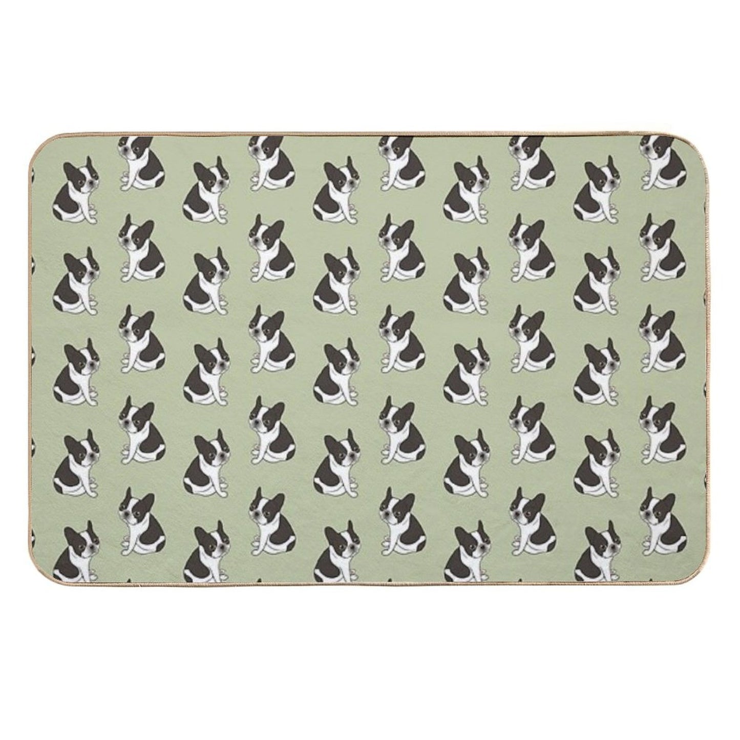 Say Hello to The Cute Double Hooded Pied French Bulldog  Long-Lasting Bath Mat