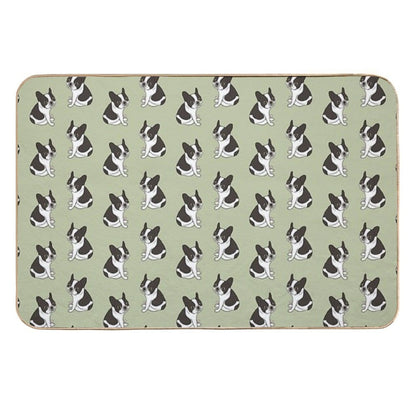 Say Hello to The Cute Double Hooded Pied French Bulldog  Long-Lasting Bath Mat