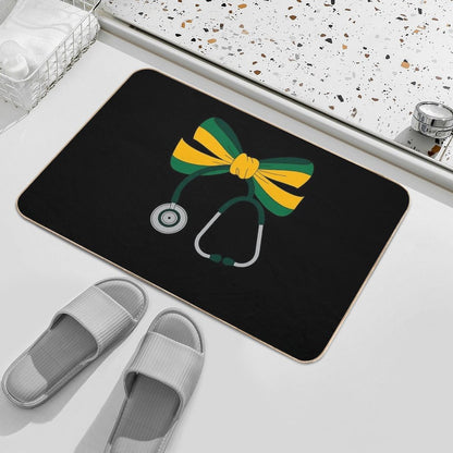 Jamaican Coquette Nurse Bow Jamaica Flag Jamaican Nurse  Eco-Friendly Bath Mat