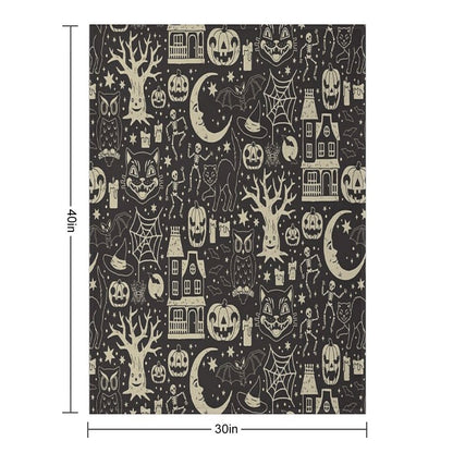 Vintage Halloween Black Cat Easy Care Throw Blanket