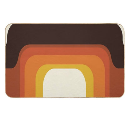 Mid-Century Modern Meets 1970s Orange Rainbow  Slip-Resistant Bath Mat