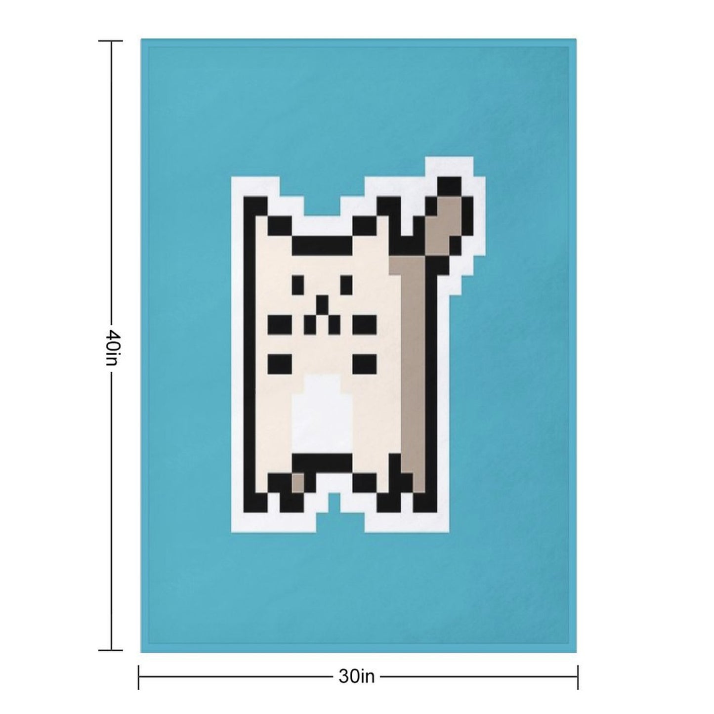 White Pixel-Cat Easy Care Throw Blanket