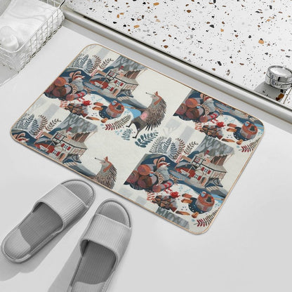 Wood Chopping Friends  Dirt-Trapping Bath Mat