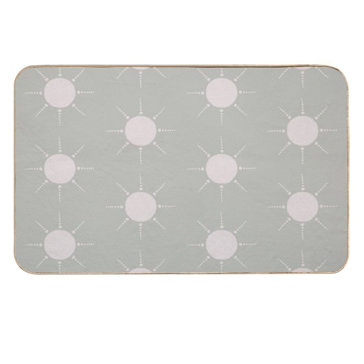 Pretty Polka Dots Sun Pattern Boho Aesthetic In Muted Colors Pale Green  Toxin-Free Bath Mat