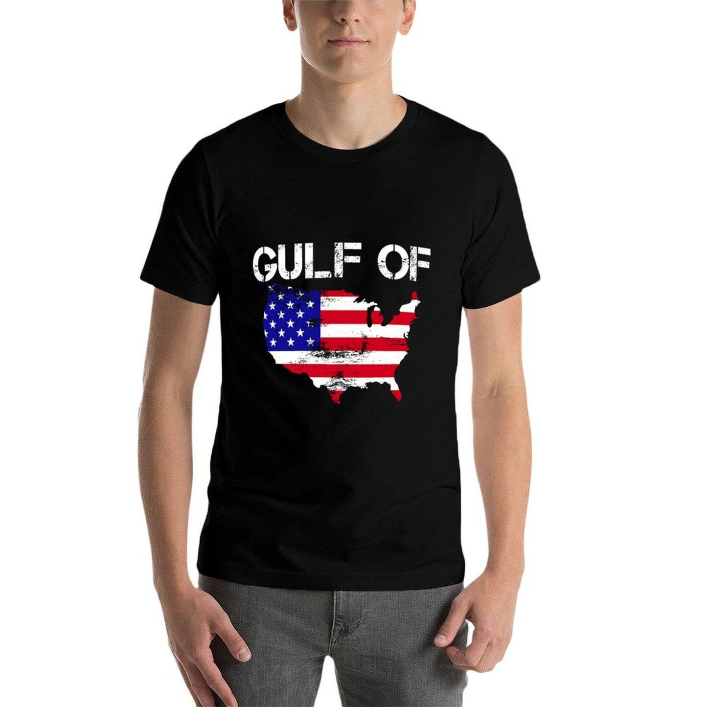 Gulf of USA America Funny USA Map 4th of July Pride  Graphic-printed T-Shirt
