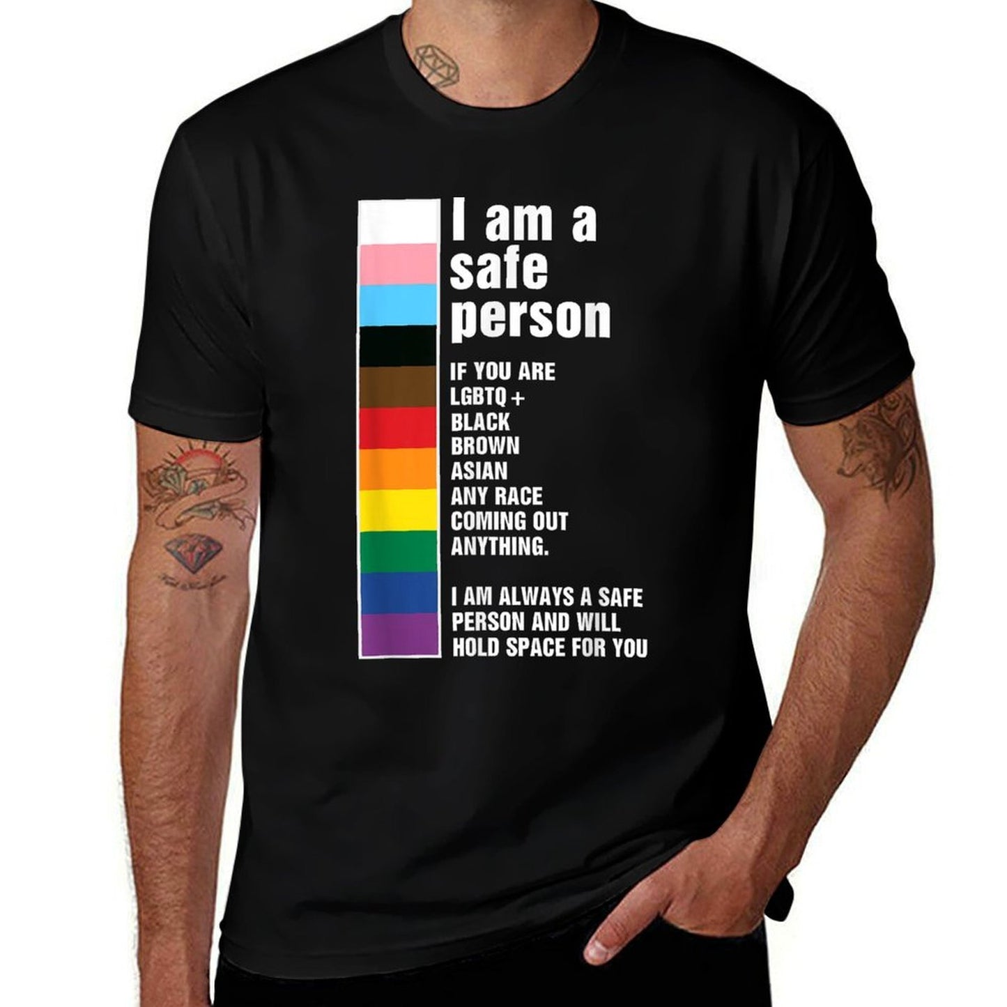 Im A Safe Person Rainbow LGBT Gay Lesbian Transgender Pride  Breathable T-Shirt