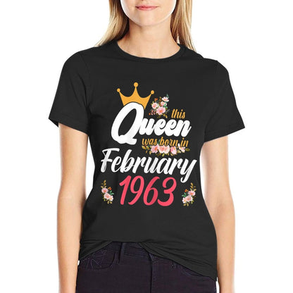 Womens February 1963 60 Years Old Queen 60th Birthday Women  Eco-friendly Material T-Shirt
