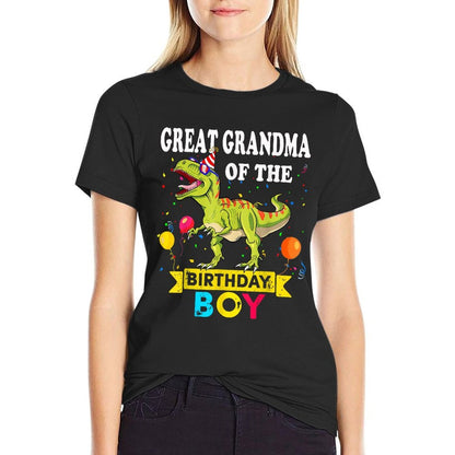 Great Grandma Of The Birthday Boy Dinosaur T-Rex Family  Slim-fit Cut T-Shirt