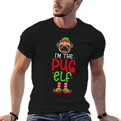 Christmas Im The Pug Elf Pet Dog Matching Family Group  Affordable Price T-Shirt