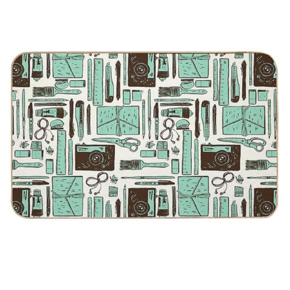 Artist Tools Pattern  Dirt-Trapping Bath Mat