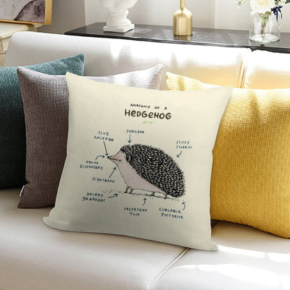 Anatomy of A Hedgehog Soft Home Decor Throw Pillow