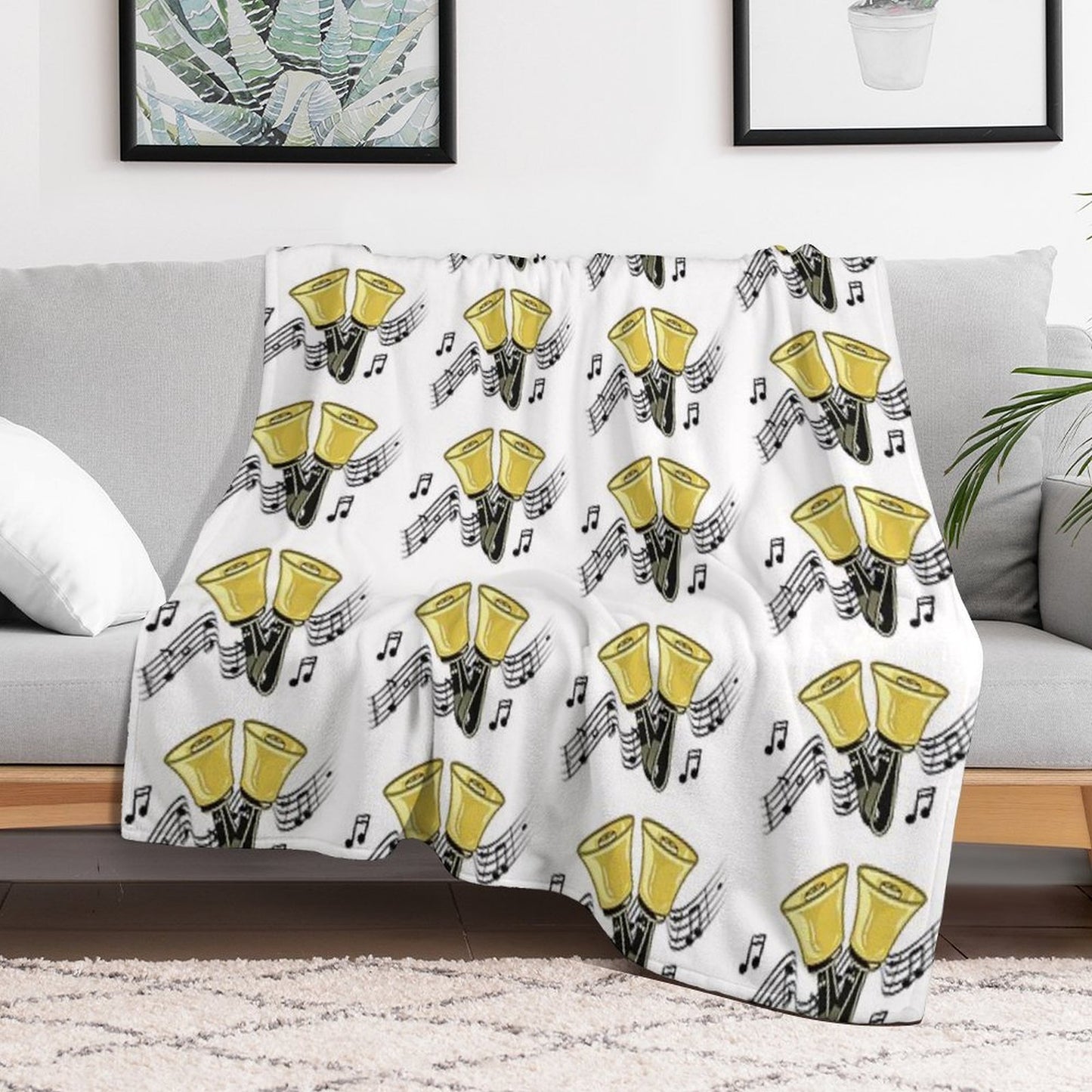 Handbells Music Premium Throw Blanket