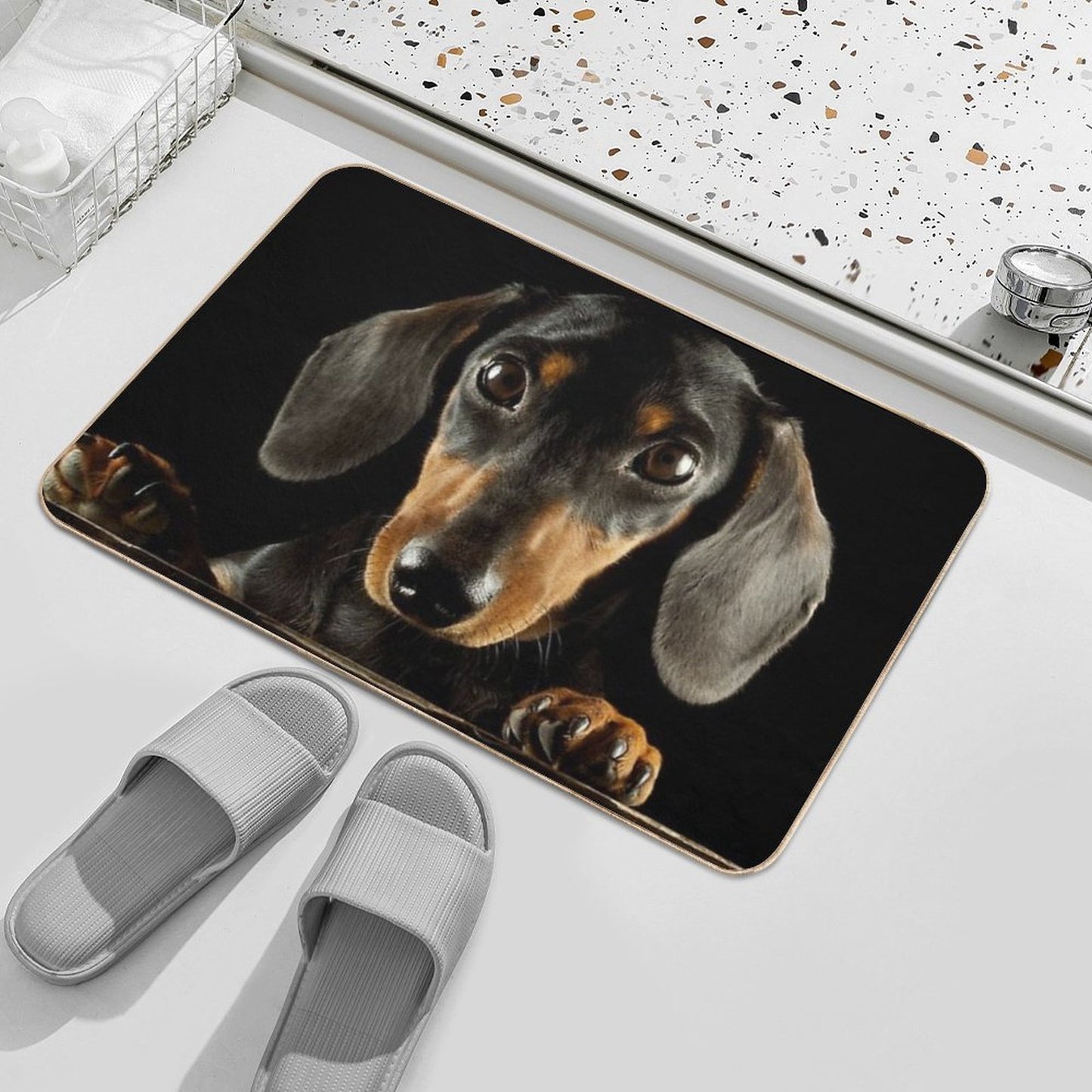 Dachshund Dog Photo Portrait  Toxin-Free Bath Mat