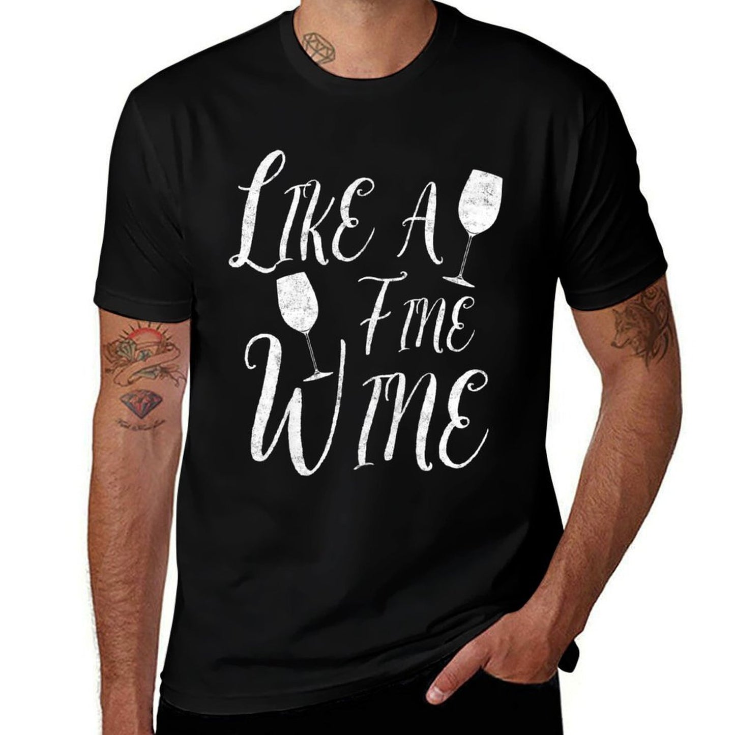 Womens 50 Year Old Like A Fine Wine Happy 50th Birthday Premium  Rolled Sleeves T-Shirt
