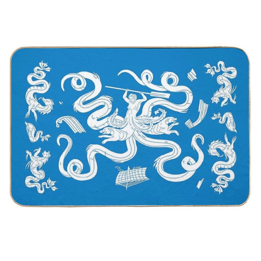 Scylla Mosaic - Blue  Odorless Bath Mat
