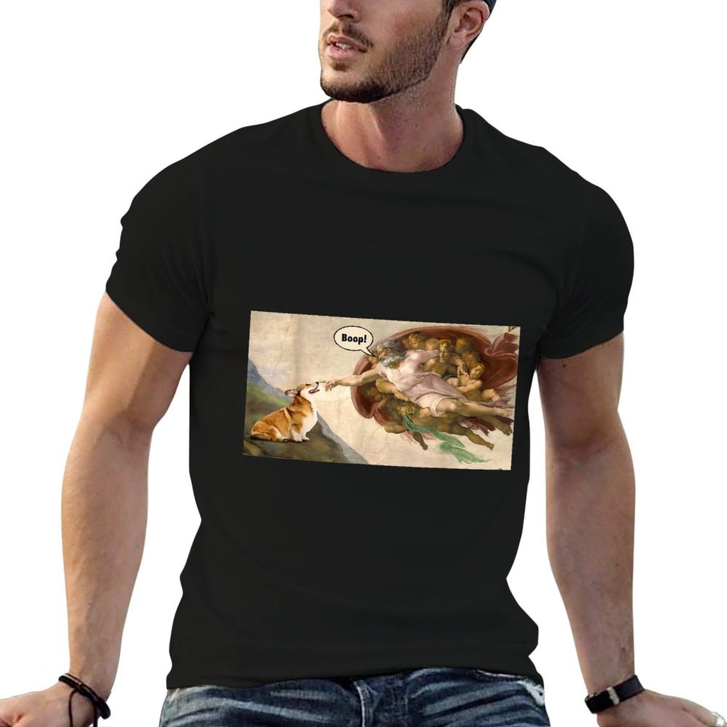 Boop The Snoot of Welsh Corgi Funny Korgi Dog Meme  Wrinkle-resistant T-Shirt