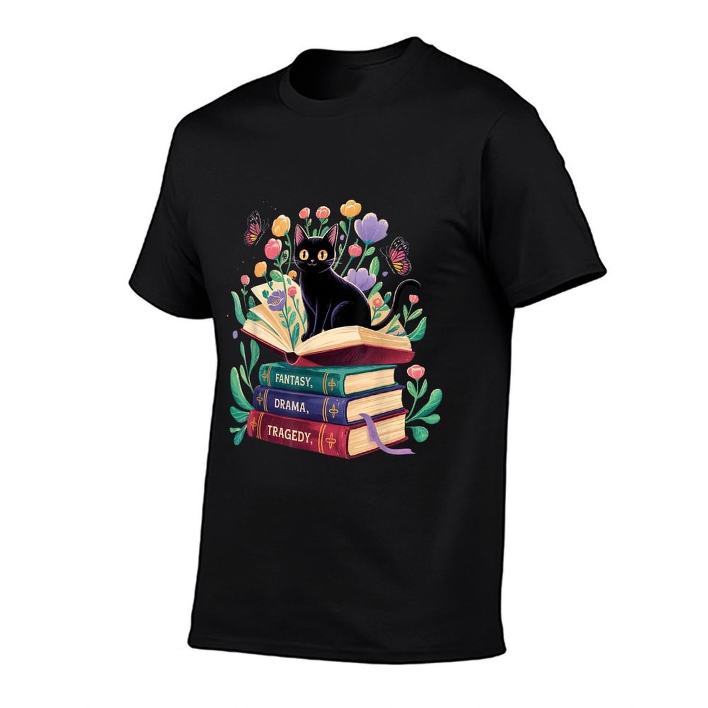 Fantasy Drama Tragedy Cat Book Lover Reading Humor  Versatile T-Shirt