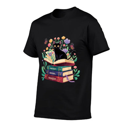 Fantasy Drama Tragedy Cat Book Lover Reading Humor  Versatile T-Shirt