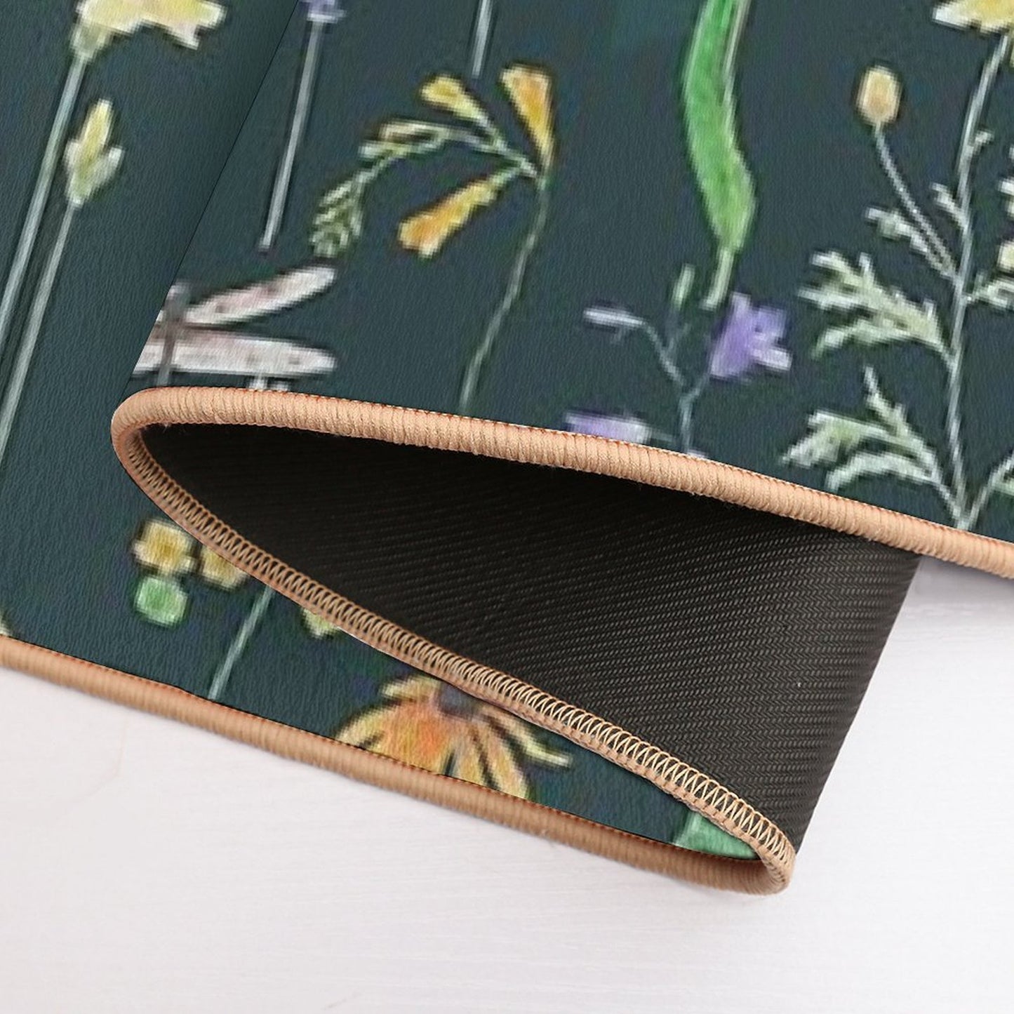 Summer Garden Flowers  Oil Painting Effect Green Background  Versatile Bath Mat