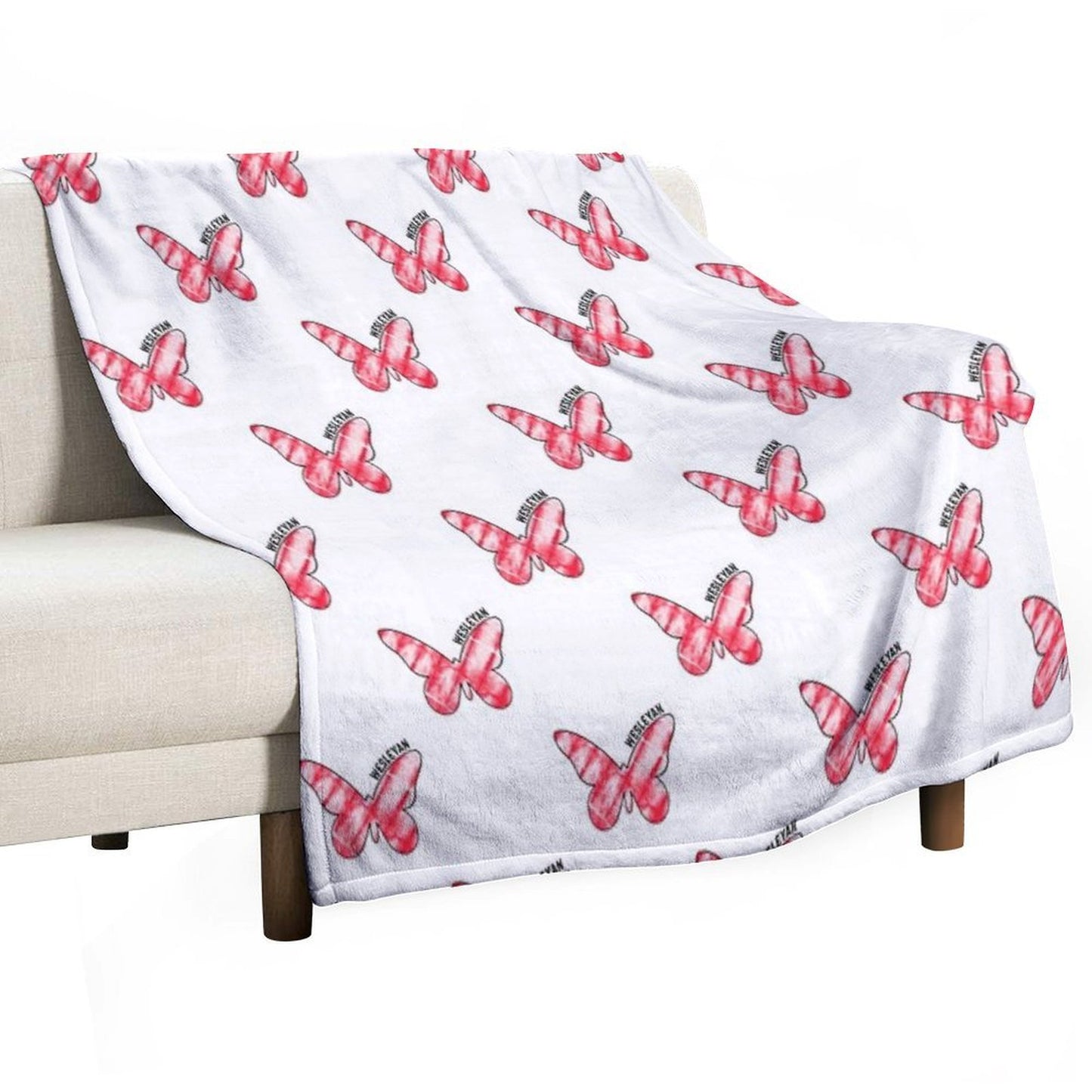 Wesleyan Butterfly Versatility Throw Blanket