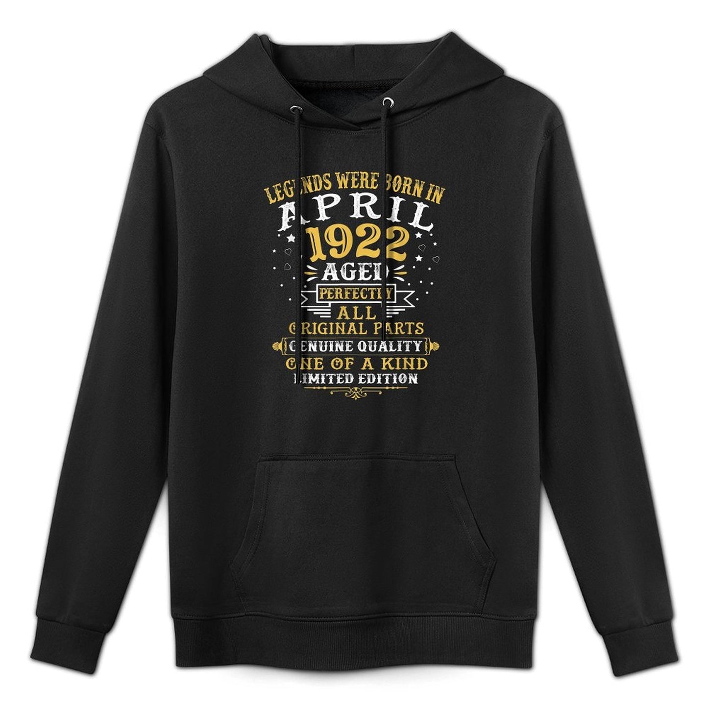 Legends Were Born In April 1922 100 Years Old 100th Birthday Medium-Weight Fabric Hoodie