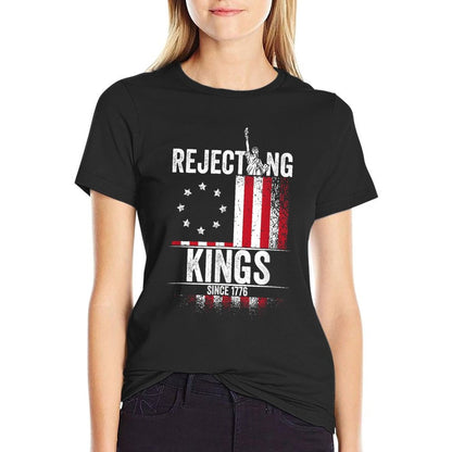 Rejecting Kings 1776 Patriotic USA Vintage 4th of July  Slim-fit Cut T-Shirt